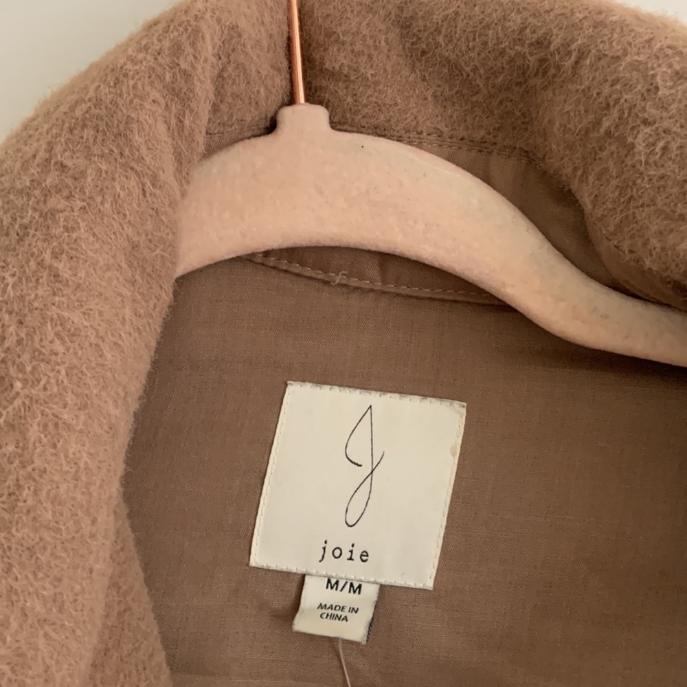 Joie cute fall shacket light brown soft button up cozy designer jacket - Picture 2 of 7